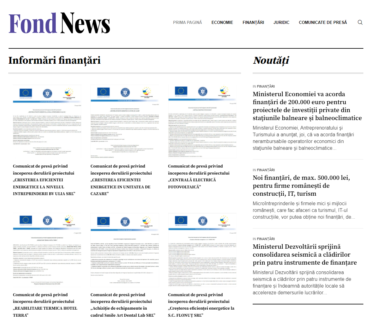 Fond News Informari Proiecte Fonduri Europene